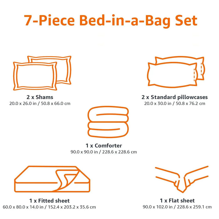 AmazonBasics Kids Easy-Wash Microfiber Bed-in-a-Bag Bedding Set - Full/Queen, Unicorn Kingdom