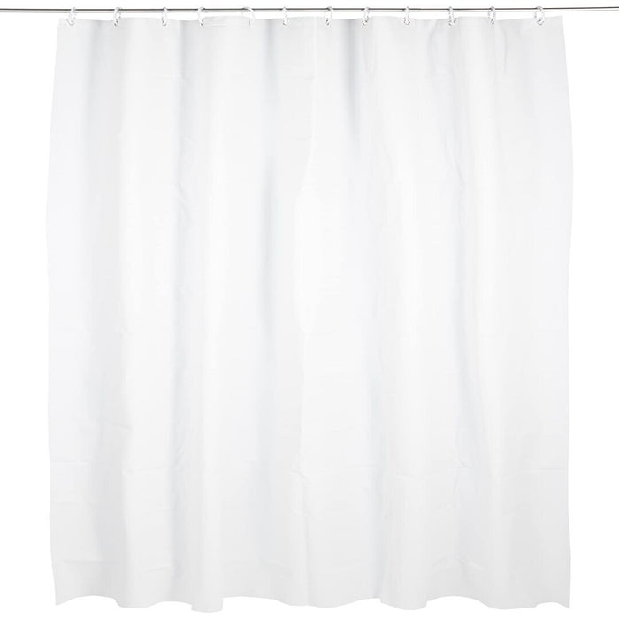 Amazon Basics 8-Gauge PEVA Shower Curtain Liner with Metal Grommets and Plastic Hooks White 72" x 84"