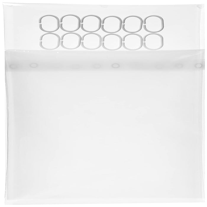 Amazon Basics 8-Gauge PEVA Shower Curtain Liner with Metal Grommets and Plastic Hooks Clear 72" x 84"