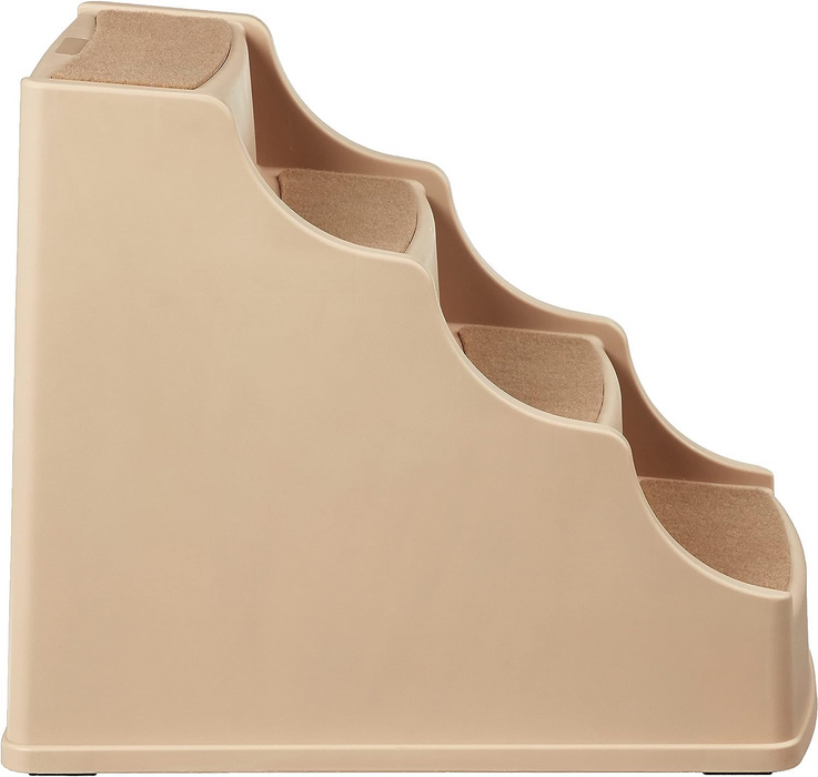 Amazon Basics 4 Step Non Slip Pet Stairs for Dogs and Cats, Tan