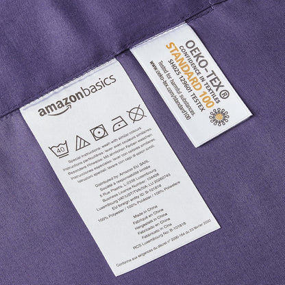 Amazon Basics Microfibre Duvet Cover Set 3 Pieces 200 x 200 cm Lightweight