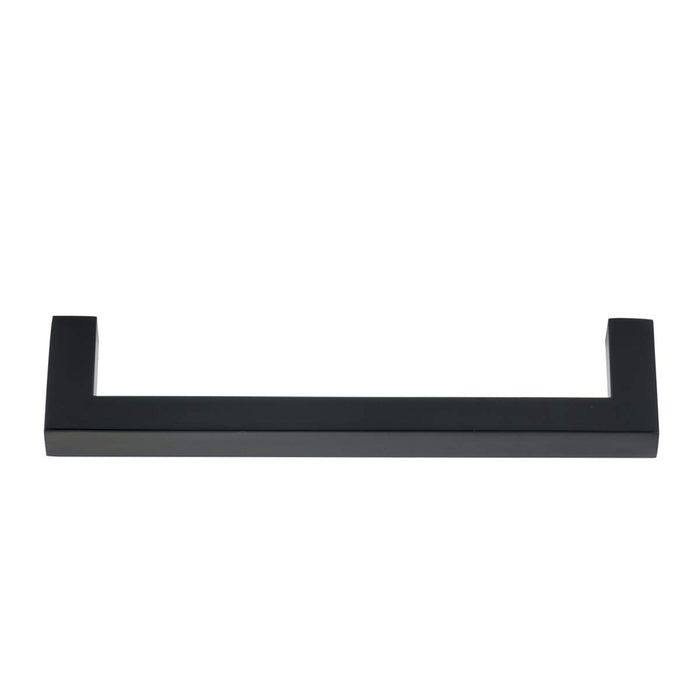 Amazon Basics Modern Square Pull, 5.39" Length (5" Hole Center), Flat Black, 10-pack